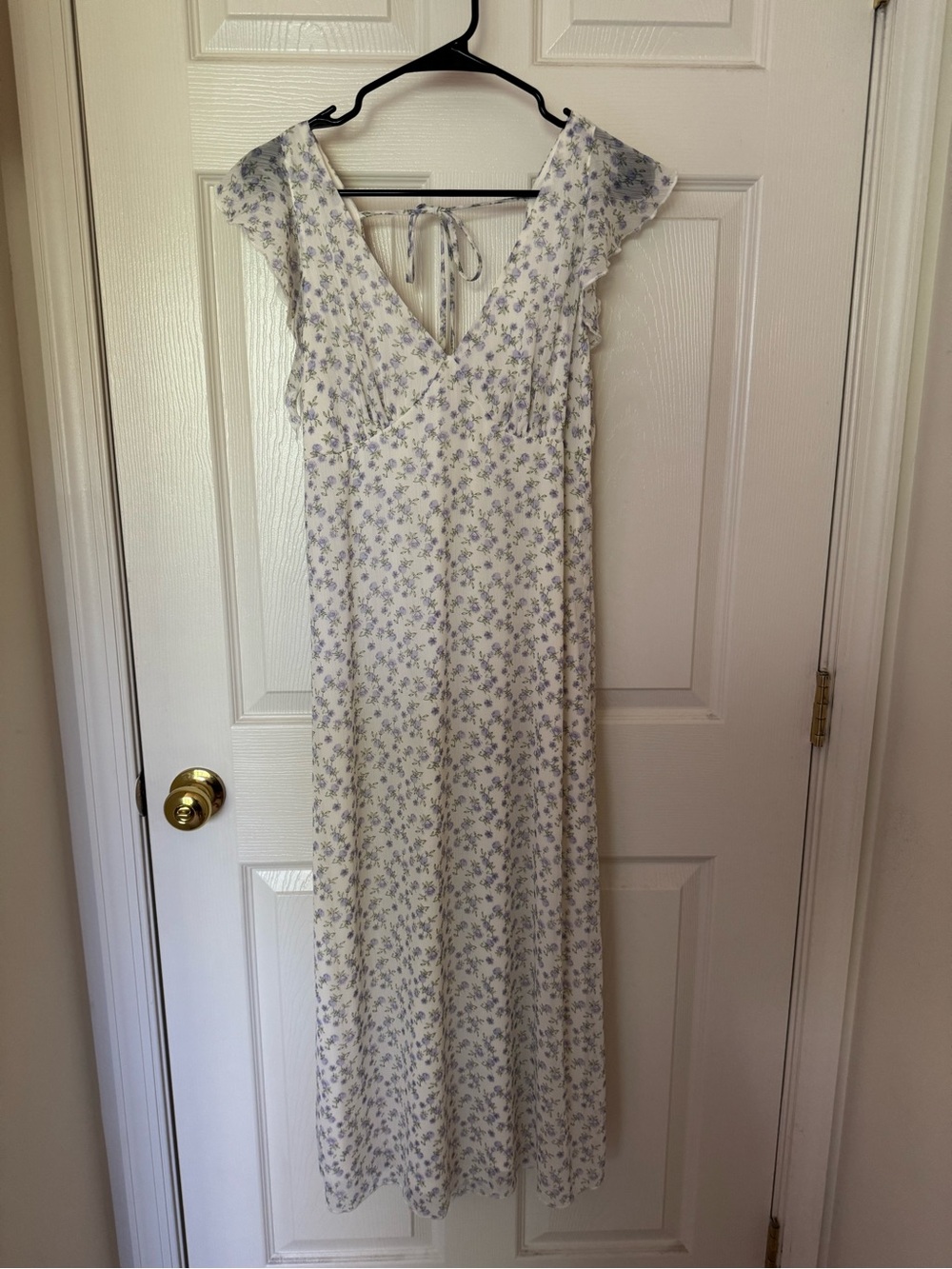 No Boundaries Cream & Lilac Floral Maxi Dress